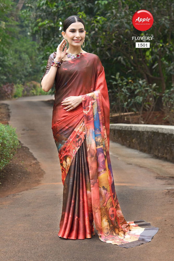 Flowery Vol 15 Apple Fancy Wear Wholesale Printed Sarees